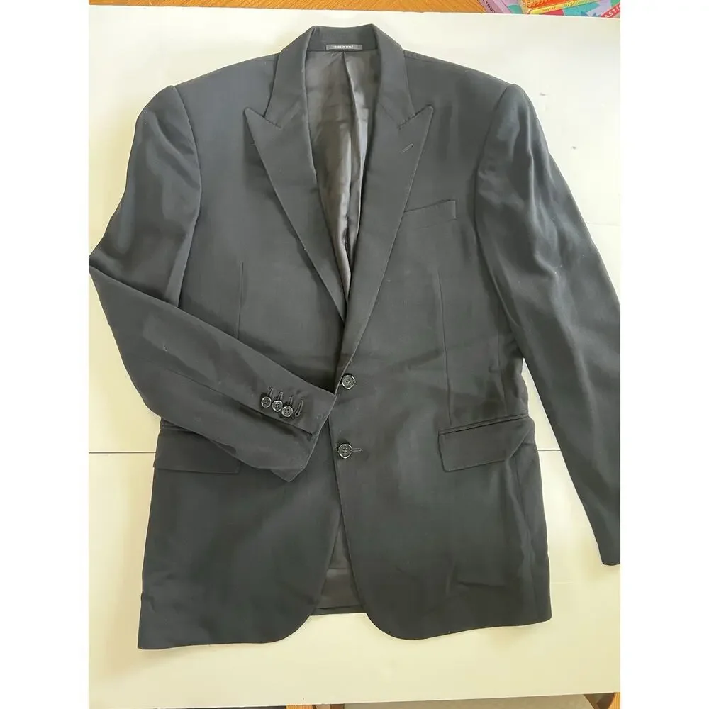 Ralph Lauren Black Label 100% Wool Black Blazer 40R 2 Button Austin Sports Coat